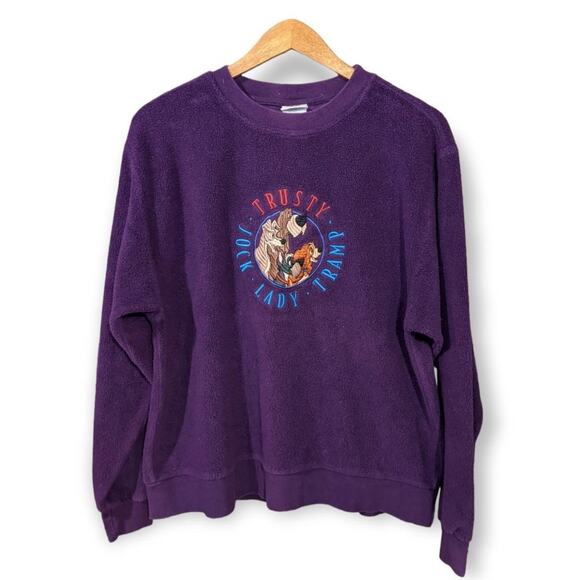 90s Lady and The Tramp Disney Fleece Crewneck - Picture 1 of 4